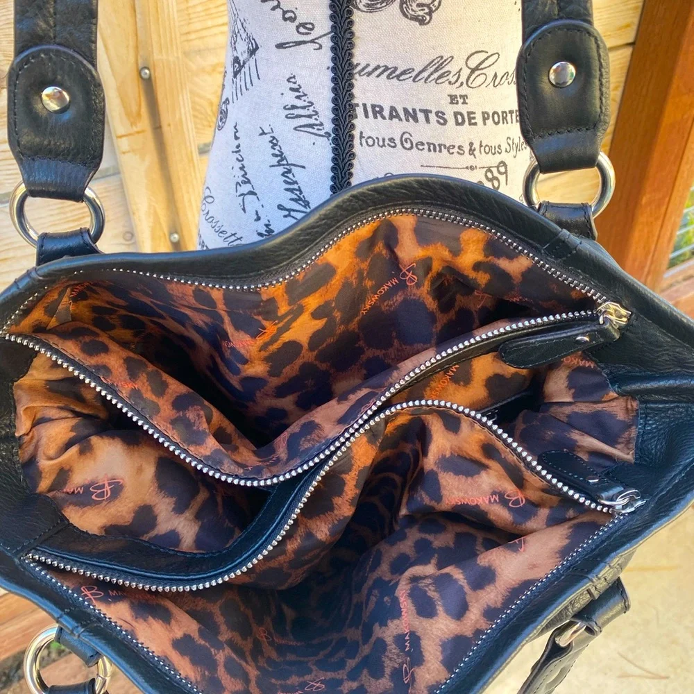 SOLD❣️MAKOWSKI BLACK SHOULDER LG BAG SOFT LEATHER - Picture 10 of 11